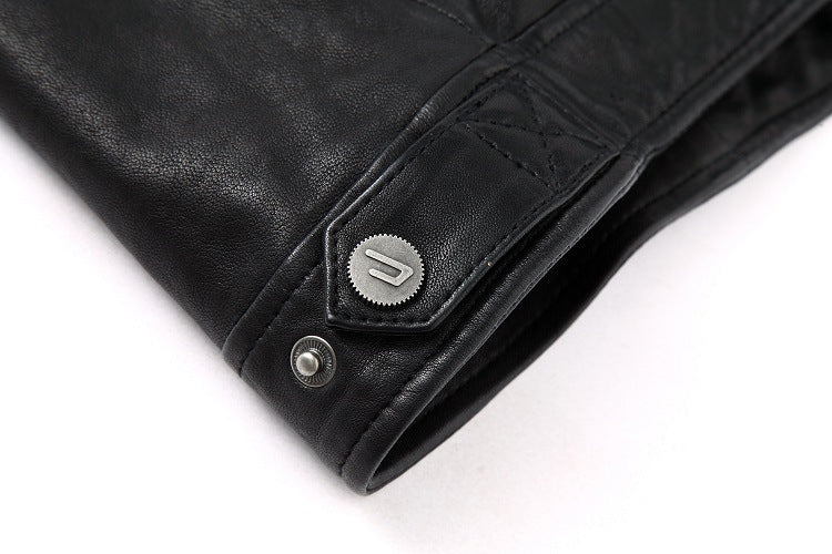 Premium Men’s Leather Jacket | Genuine Cowhide & Goatskin | Business Casual Style with Zipper