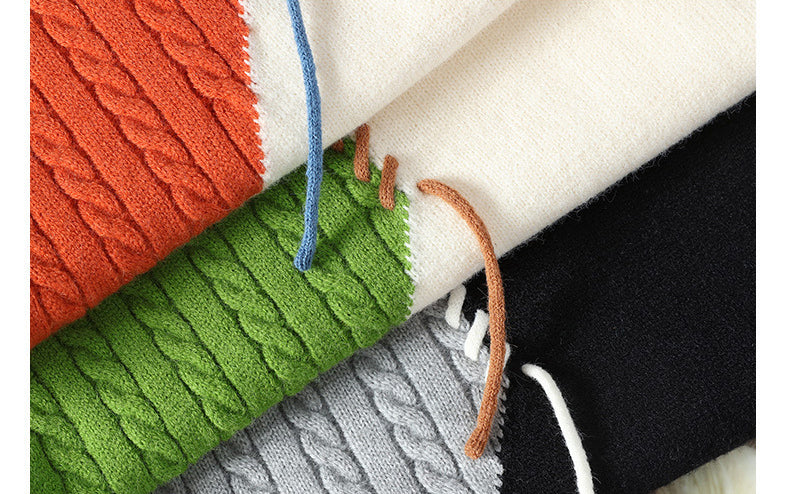 Men’s Colorblock Sweater – Winter Knitted Pullover | Long Sleeve Fashion Top