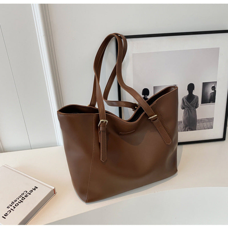 Large Capacity Tote Bag for Women – Casual Shoulder Handbag, PU Leather Travel Shopper Bag, Stylish Everyday Purse
