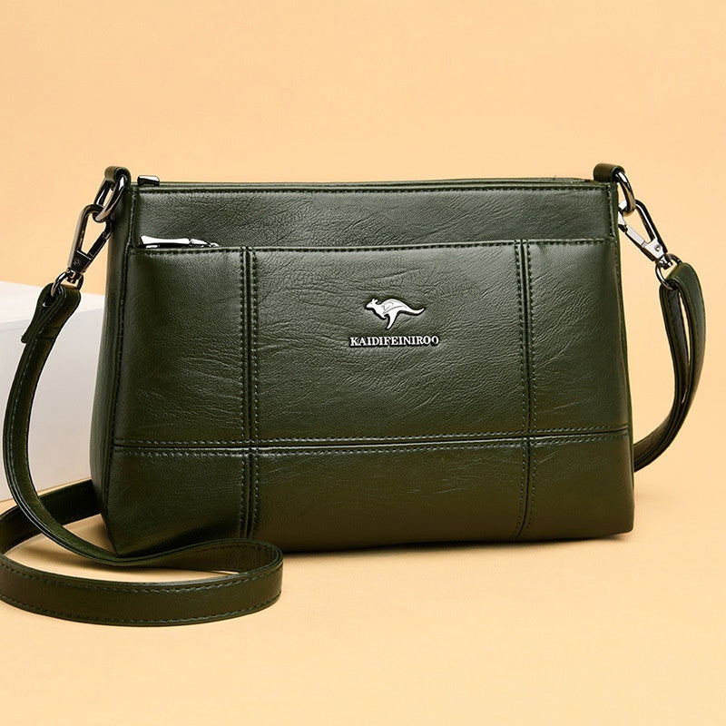 Luxury Sheepskin Leather Handbag – Large Capacity Korean Style Tote with Multi-Functional Pockets