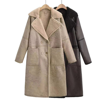 Elegant Women’s Long Sleeve Polyester Coat for Office & Daily Wear