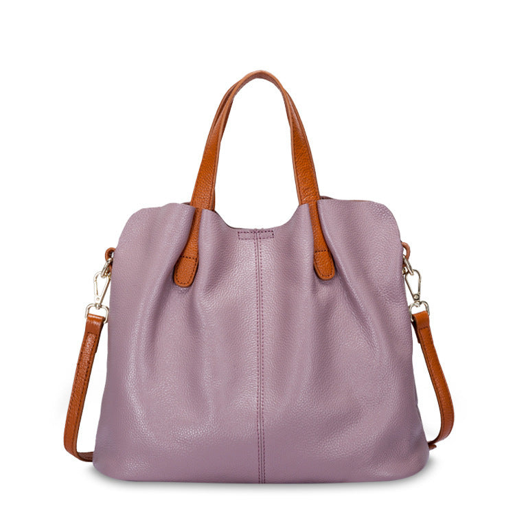 Premium Cowhide Leather Tote Bag for Women | Shoulder Handbag with Removable Strap