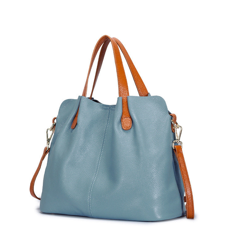 Premium Cowhide Leather Tote Bag for Women | Shoulder Handbag with Removable Strap