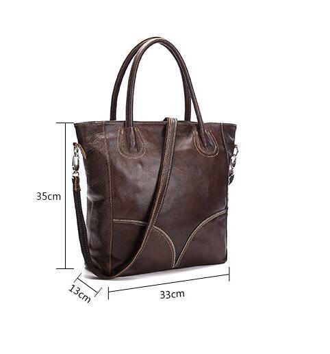 Luxury Genuine Leather Women’s Tote Bag – Large Capacity, Soft Cowhide Handbag with Multiple Compartments