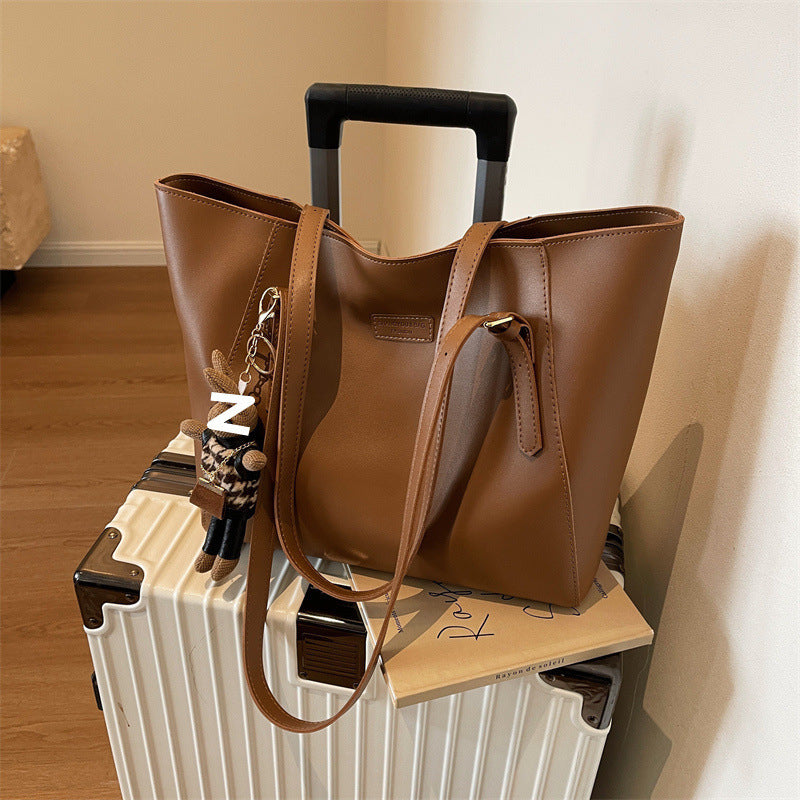 Large Capacity Tote Bag for Women – Casual Shoulder Handbag, PU Leather Travel Shopper Bag, Stylish Everyday Purse