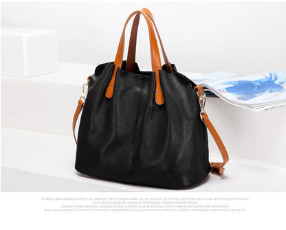 Premium Cowhide Leather Tote Bag for Women | Shoulder Handbag with Removable Strap