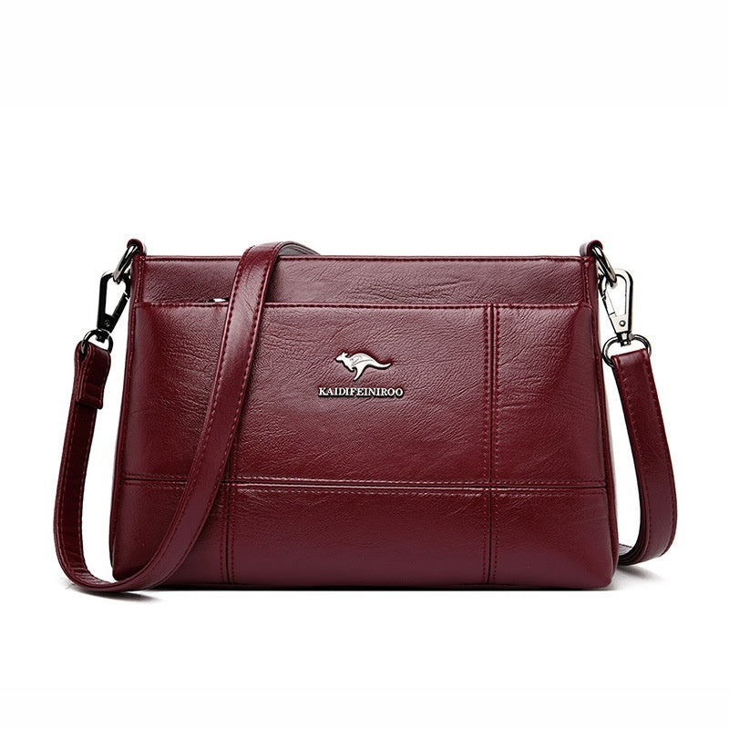Luxury Sheepskin Leather Handbag – Large Capacity Korean Style Tote with Multi-Functional Pockets