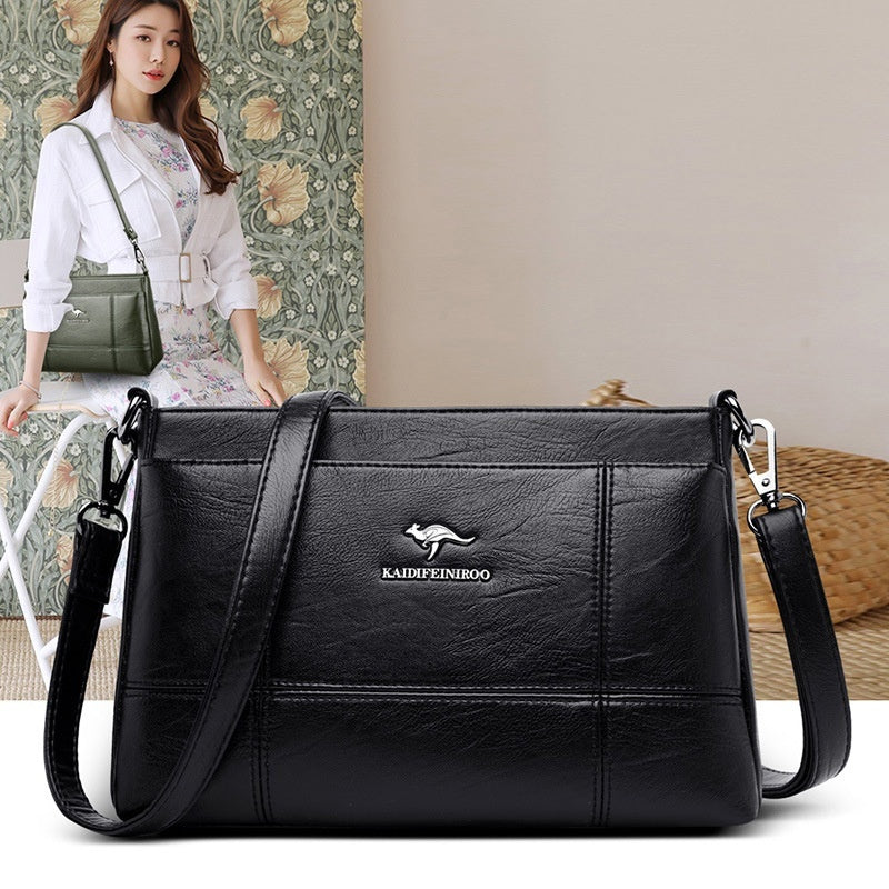 Luxury Sheepskin Leather Handbag – Large Capacity Korean Style Tote with Multi-Functional Pockets