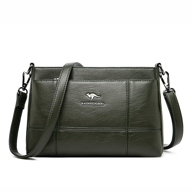 Luxury Sheepskin Leather Handbag – Large Capacity Korean Style Tote with Multi-Functional Pockets