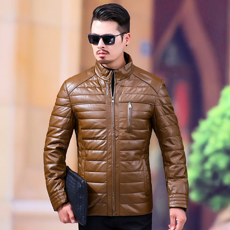 Thickened PU Leather Jacket | Polyester-Lined Faux Leather Coat