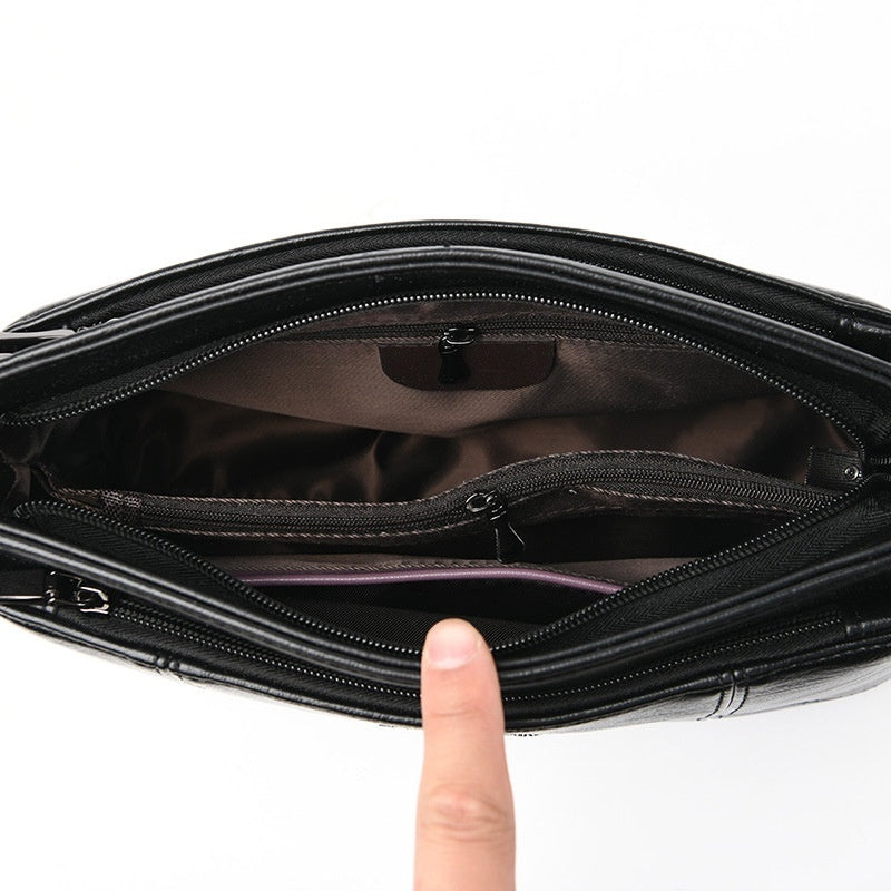 Luxury Sheepskin Leather Handbag – Large Capacity Korean Style Tote with Multi-Functional Pockets - Boutique Élégance