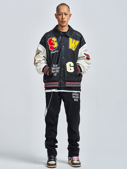 Men’s Bonnefullest Print Jacket – Loose Fit Lapel Coat in 100% Viscose