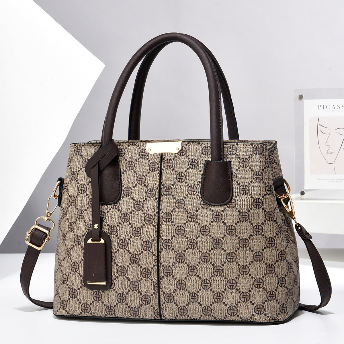 Luxury PU Leather Women’s Handbag – Designer Messenger Tote Shoulder Bag with Top Handle