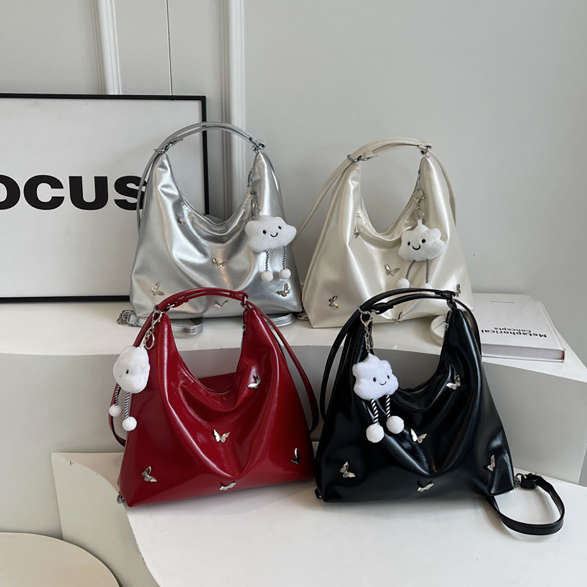 Handbags for Women – Large Designer Shoulder & Crossbody Bag, PU Leather Purse with Adjustable Strap, Stylish Ladies Tote