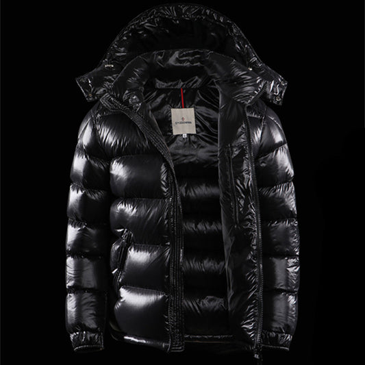 "Winter's Hottest Trend: Short Shiny White Duck Down Jacket"