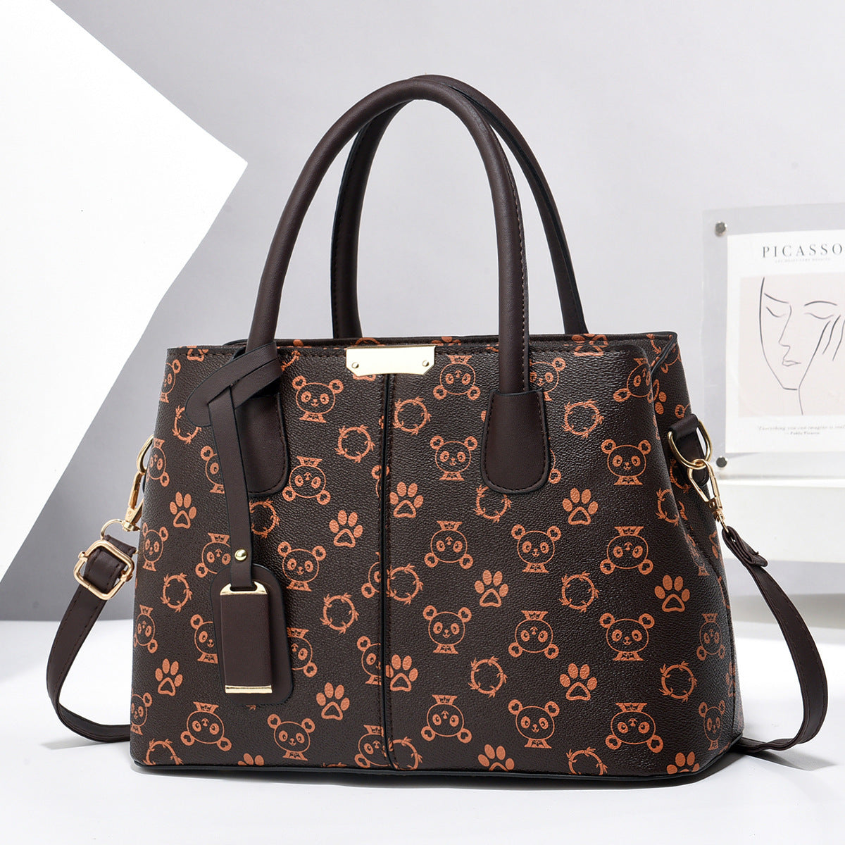 Luxury PU Leather Women’s Handbag – Designer Messenger Tote Shoulder Bag with Top Handle