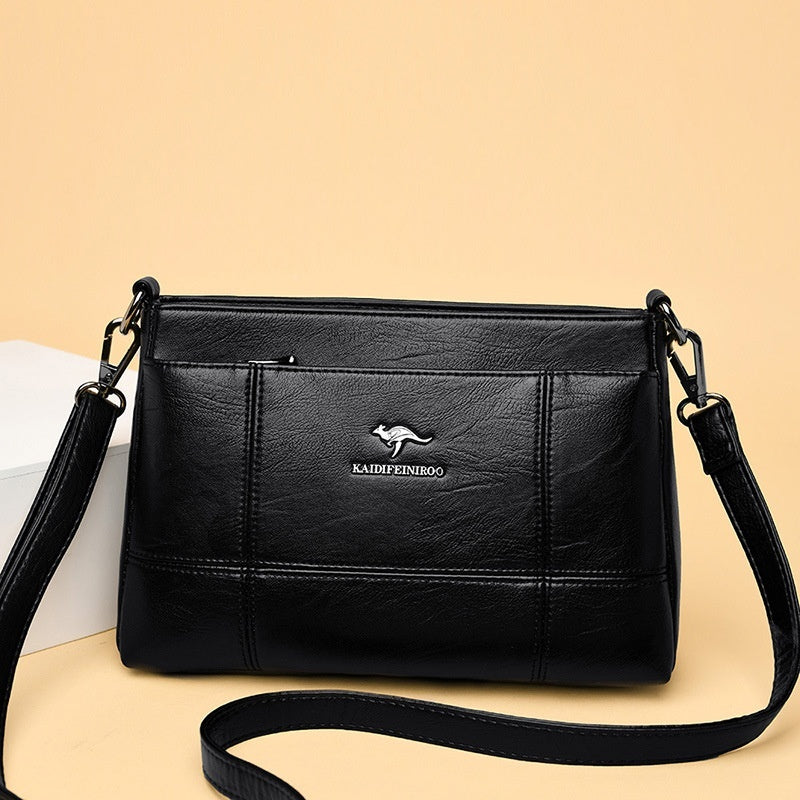 Luxury Sheepskin Leather Handbag – Large Capacity Korean Style Tote with Multi-Functional Pockets