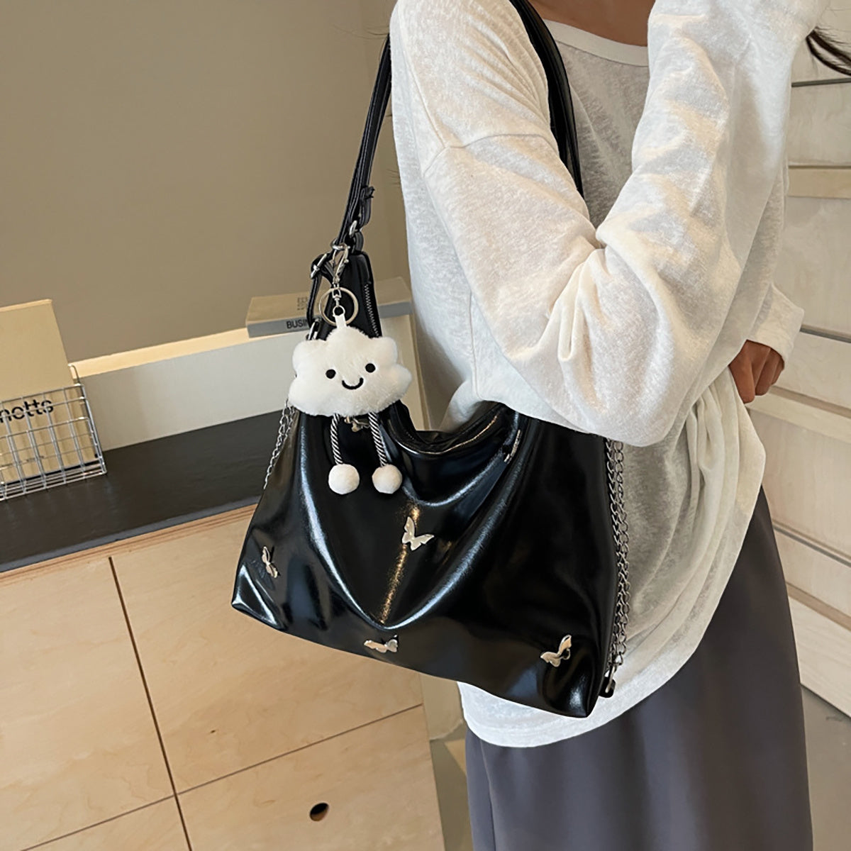 Handbags for Women – Large Designer Shoulder & Crossbody Bag, PU Leather Purse with Adjustable Strap, Stylish Ladies Tote