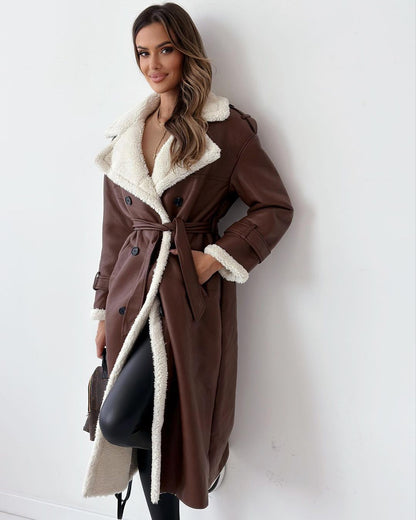 Elegant Women’s Long Sleeve Polyester Coat for Office & Daily Wear
