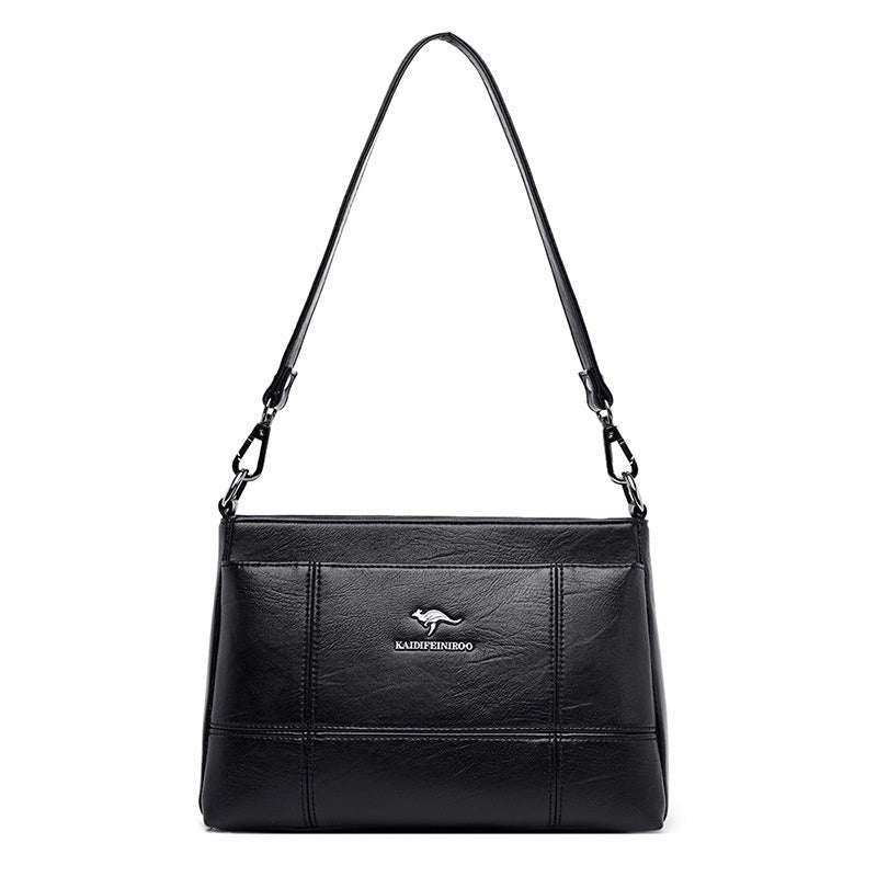 Luxury Sheepskin Leather Handbag – Large Capacity Korean Style Tote with Multi-Functional Pockets