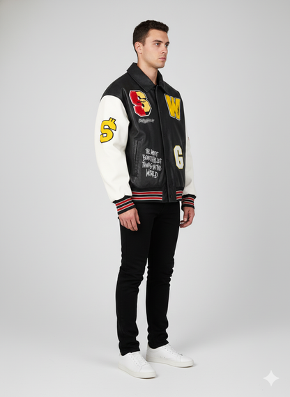 Men’s Bonnefullest Print Jacket – Loose Fit Lapel Coat in 100% Viscose