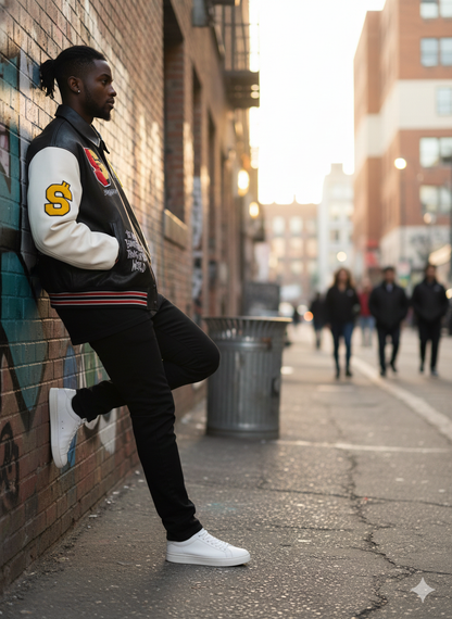 Men’s Bonnefullest Print Jacket – Loose Fit Lapel Coat in 100% Viscose