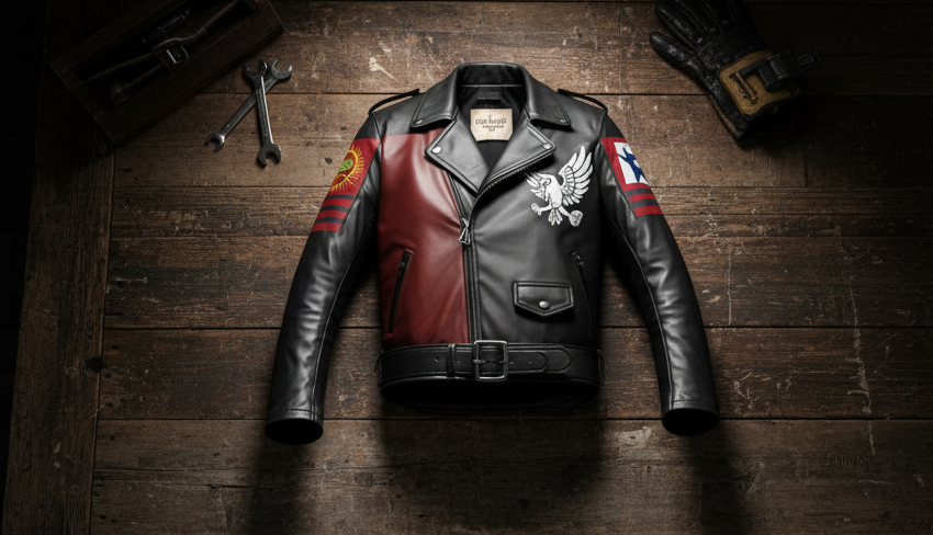 Heritage Eagle Patch Sheep Leather Jacket – Vintage Biker Style