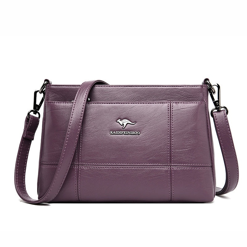 Luxury Sheepskin Leather Handbag – Large Capacity Korean Style Tote with Multi-Functional Pockets
