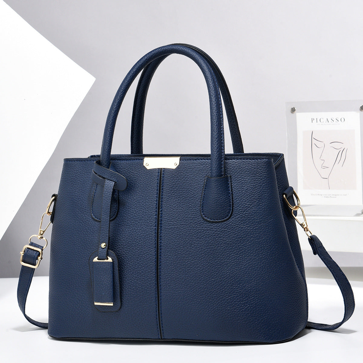 Luxury PU Leather Women’s Handbag – Designer Messenger Tote Shoulder Bag with Top Handle