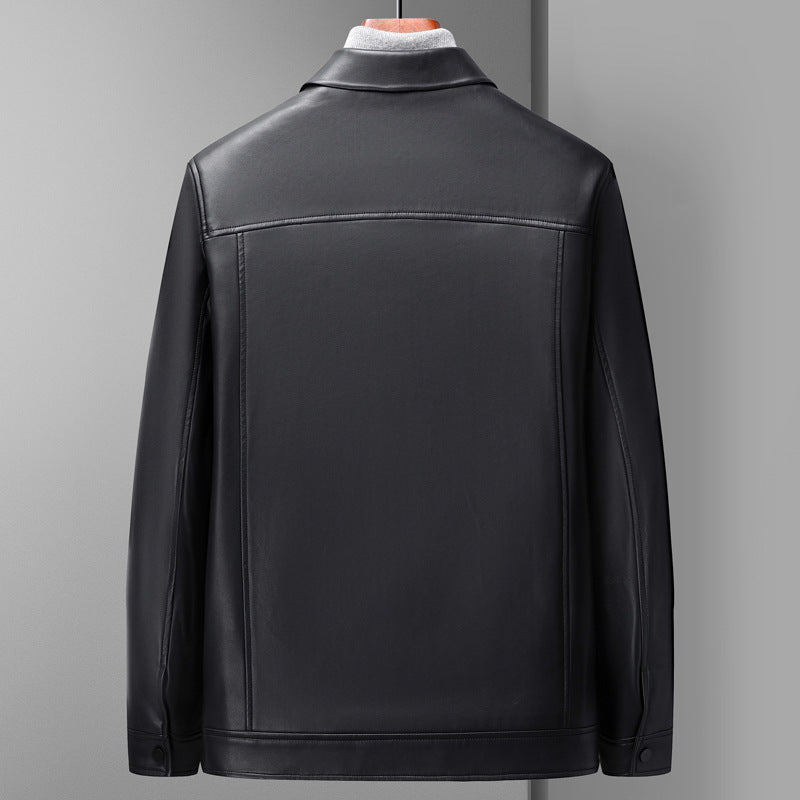 Men’s PU Leather Jacket – Classic Regular Fit Fall Outerwear