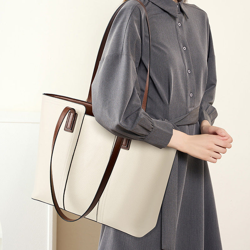 Women’s Large Capacity Commuter Shoulder Bag – Genuine Leather Tote Handbag for Work, Travel & Everyday Use