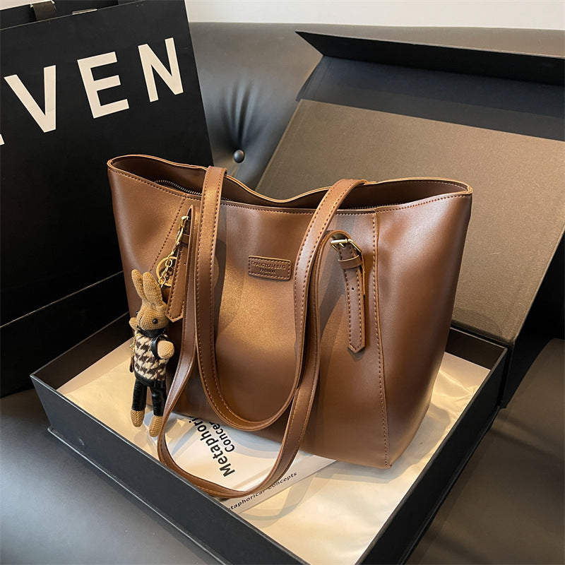 Large Capacity Tote Bag for Women – Casual Shoulder Handbag, PU Leather Travel Shopper Bag, Stylish Everyday Purse