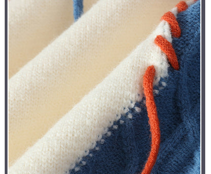 Men’s Colorblock Sweater – Winter Knitted Pullover | Long Sleeve Fashion Top