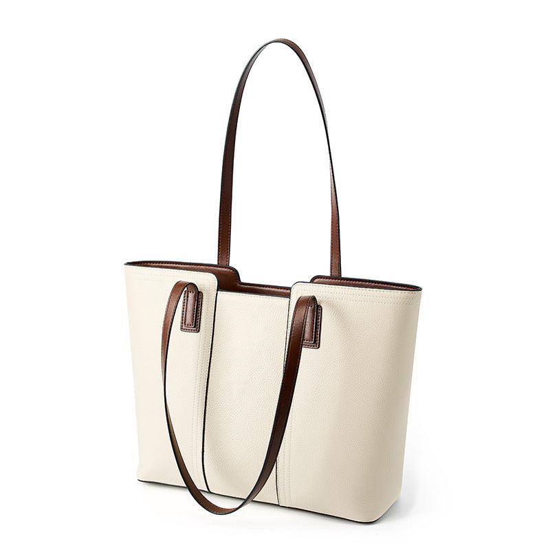 Women’s Large Capacity Commuter Shoulder Bag – Genuine Leather Tote Handbag for Work, Travel & Everyday Use