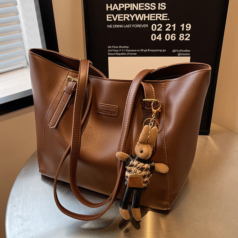 Large Capacity Tote Bag for Women – Casual Shoulder Handbag, PU Leather Travel Shopper Bag, Stylish Everyday Purse