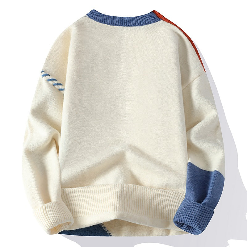 Men’s Colorblock Sweater – Winter Knitted Pullover | Long Sleeve Fashion Top